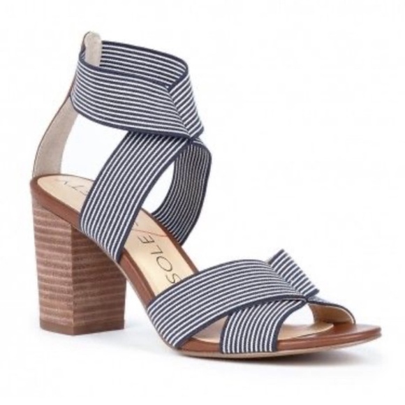 ⭐️ Sole Society Striped Chunky Heel Sandal ⭐️ - Picture 1 of 4